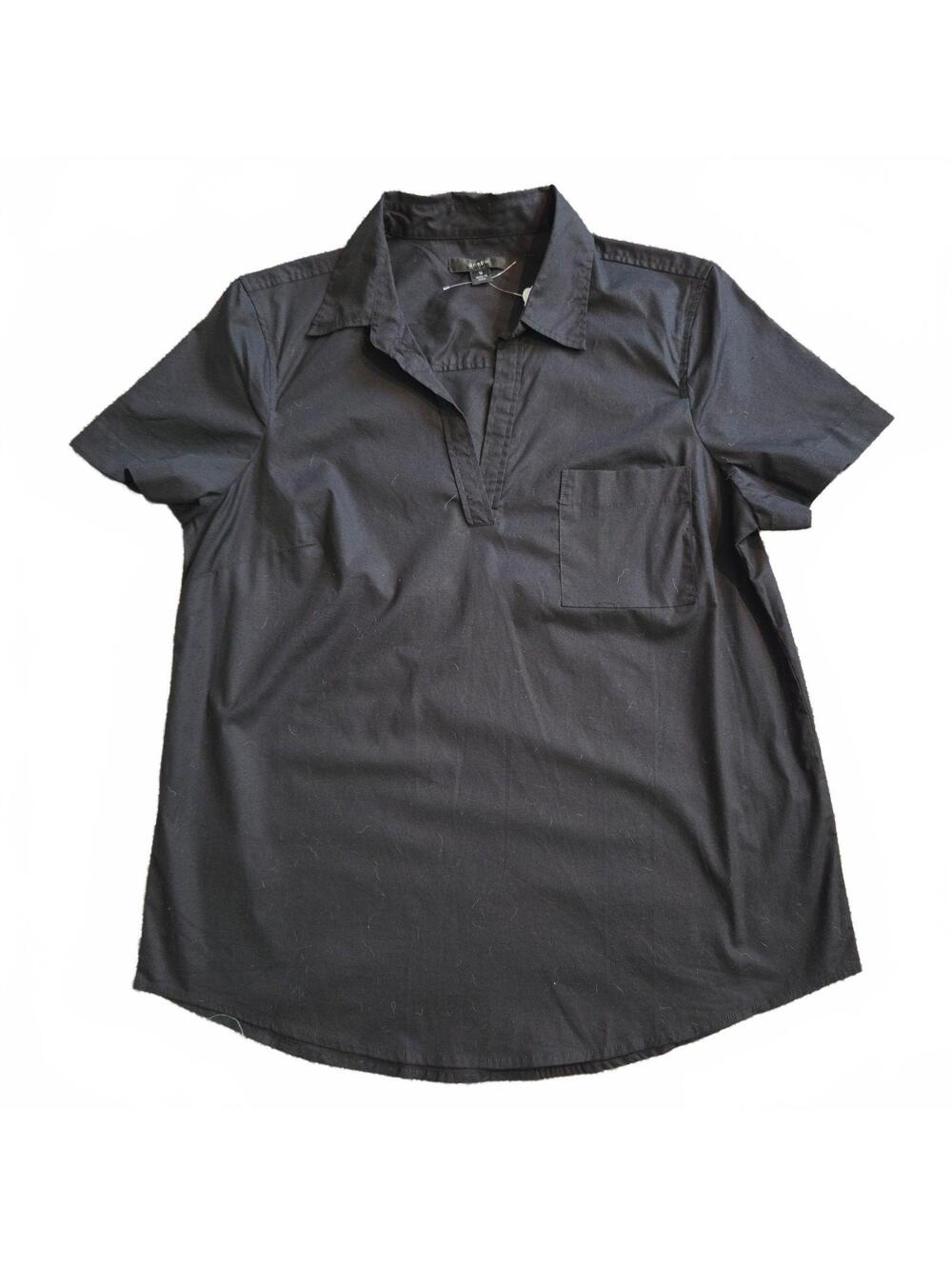 J.Crew Women's Size Small Black Short Sleeve Cotton Blend Shirt